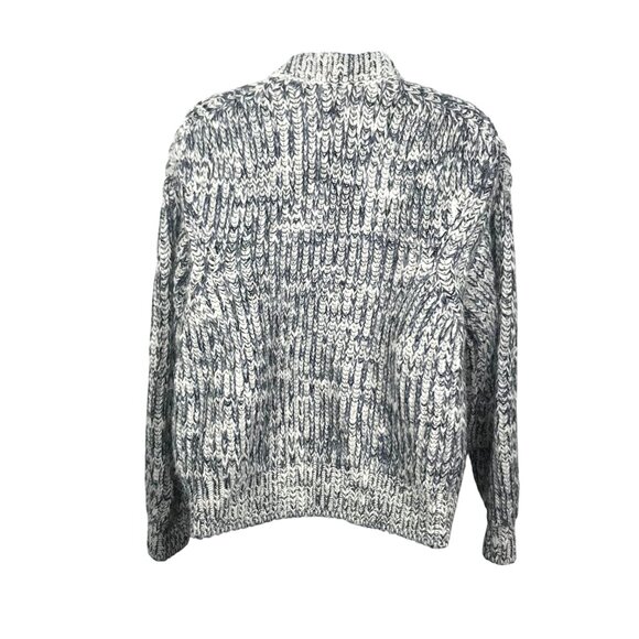Samsoe Samsoe Extra Thick Grey & Cream Knit Crew Neck Sweater Size S - Picture 6 of 9